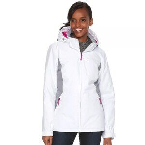 Women's ZeroXposur Insulated Hooded White Jacket Coat with Hood